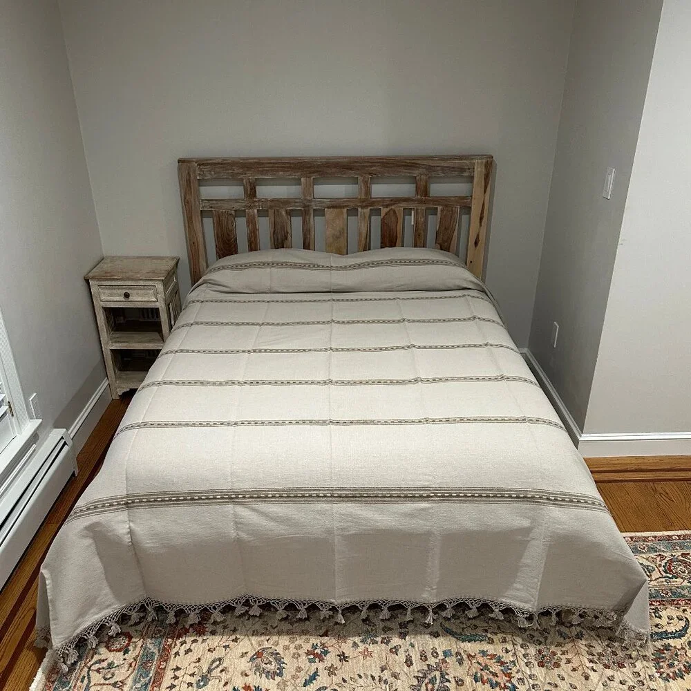 Queen Size Cotton Bedspread/Quilt. From Oaxaca Mex. Hand loom, Bed covers,